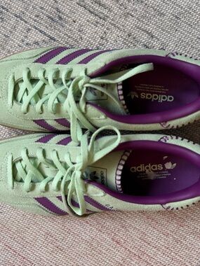 adidas Women Gazelle mint green and purple